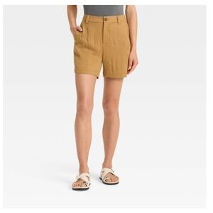 NWT Sz 6 A New Day, High-rise Flat-Front Chino lightweight Shorts - 5inch Inseam
